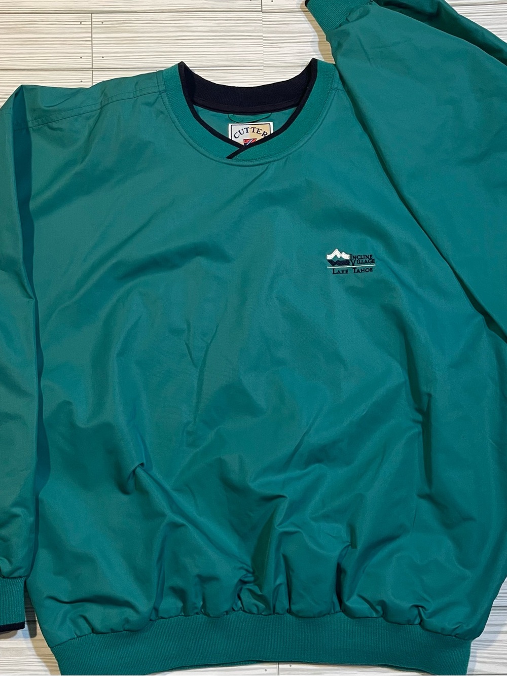Vintage Y2K Cutter & Buck Teal Pullover Windshirt - Men Lake Tahoe